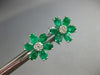 2.07CT DIAMOND & AAA EMERALD 18KT WHITE GOLD OVAL & ROUND FLOWER STUD EARRINGS