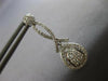 ESTATE LARGE 1.09CT DIAMOND 14K WHITE GOLD 3D CLUSTER TEAR DROP HANGING EARRINGS
