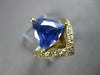 LARGE 3.30CT DIAMOND & AAA TANZANITE 18KT YELLOW GOLD TRILLION CROWN RING #27547