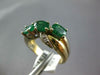 ESTATE 1.54CT DIAMOND & AAA EMERALD 14K YELLOW GOLD 3D OVAL CRISS CROSS FUN RING