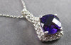 1.46CT DIAMOND & AAA AMETHYST 14KT WHITE GOLD CUSHION & ROUND FLOATING PENDANT