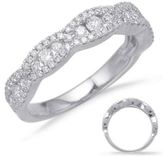 .46CT DIAMOND 14K WHITE GOLD CLASSIC 3 STONE HALO SEMI ETERNITY ANNIVERSARY RING