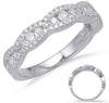 .46CT DIAMOND 14K WHITE GOLD CLASSIC 3 STONE HALO SEMI ETERNITY ANNIVERSARY RING