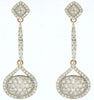 1.25CT DIAMOND 14K WHITE & ROSE GOLD ROUND TEAR DROP SQUARE FUN HANGING EARRINGS