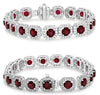 LARGE 15.84CT DIAMOND & AAA RUBY 18KT WHITE GOLD 3D ROUND HALO OCTAGON BRACELET