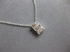 .23CT DIAMOND 14KT WHITE GOLD 3D BAGUETTE CLUSTER RECTANGULAR FLOATING PENDANT