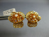 LARGE .83CT DIAMOND 18KT WHITE & ROSE GOLD ROSE FLOWER CLIP ON HANGING EARRINGS