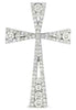 .38CT DIAMOND 14KT WHITE GOLD 3D CLASSIC ROUND TRIANGULAR CROSS FLOATING PENDANT