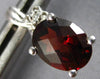 ESTATE 3.05CT DIAMOND & AAA GARNET 14KT WHITE GOLD OVAL & ROUND HANGING EARRINGS