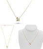 .07CT DIAMOND 14K YELLOW GOLD 3D BRIDE & GROOM PROPOSAL ADJUSTABLE LOVE NECKLACE