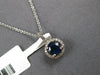 .84CT DIAMOND & AAA SAPPHIRE 14KT WHITE GOLD CLASSIC ROUND HALO FLOATING PENDANT