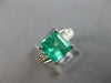 ESTATE LARGE 3.78CT DIAMOND & AAA EMERALD 14KT WHITE GOLD ENGAGEMENT RING #27612