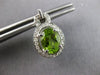LARGE 2.51CT DIAMOND & AAA PERIDOT 14KT WHITE GOLD OVAL & ROUND HANGING EARRINGS