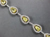 WIDE & LONG 6.29CT WHITE & FANCY YELLOW DIAMOND 18KT 2 TONE GOLD TENNIS BRACELET