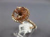 LARGE 4.13CT DIAMOND & AAA MORGANITE 18KT ROSE GOLD ROUND HALO ENGAGEMENT RING