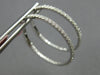 .65CT DIAMOND 14KT WHITE GOLD 3D CLASSIC 1.5MM INSIDE OUT HOOP HANGING EARRINGS