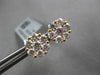 ESTATE LARGE 1.55CT DIAMOND 18KT ROSE GOLD ROUND FLOWER INVISIBLE STUD EARRINGS