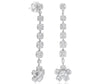 LARGE 5.05CT DIAMOND 18K WHITE GOLD ROUND MARQUISE & PEAR SHAPE HANGING EARRINGS