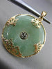 ANTIQUE LARGE JADE 14KT YELLOW GOLD 3D FILIGREE BUTTERFLY FLOATING PENDANT 25022