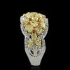 WIDE 4.12CT WHITE & CANARY DIAMOND 18KT TWO TONE GOLD LOVE KNOT ANNIVERSARY RING