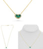 .51CT DIAMOND & AAA EMERALD 14K YELLOW GOLD PEAR SHAPE ROUND HEART LOVE NECKLACE