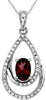 .77CT DIAMOND & AAA RHODOLITE 14KT WHITE GOLD OVAL & ROUND FUN FLOATING PENDANT