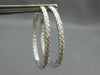 LARGE 1.76CT DIAMOND 18KT WHITE GOLD 3D ROUND INSIDE OUT HOOP HANGING EARRINGS