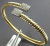 .52CT DIAMOND 14KT 2 TONE GOLD 3D PAVE CRISS CROSS FLEXIBLE CUFF BANGLE BRACELET