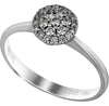 ESTATE .25CT DIAMOND 18KT WHITE GOLD 3D CLASSIC FLOWER HALO FUN LOVE RING