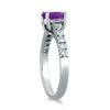 1.23CT DIAMOND & AAA AMETHYST 14K WHITE GOLD OVAL & ROUND LUCIDA FRIENDSHIP RING