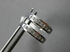 ESTATE .25CT DIAMOND 14KT WHITE GOLD CLASSIC ROUND HUGGIE HOOP HANGING EARRINGS