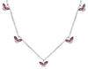 1.18CT DIAMOND & AAA RUBY 14KT WHITE GOLD MARQUISE & ROUND BY THE YARD NECKLACE