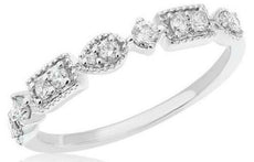 .26CT DIAMOND 18KT WHITE GOLD 3D ROUND RECTANGULAR & PEAR SHAPE ANNIVERSARY RING