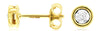 ESTATE .10CT DIAMOND 14KT YELLOW GOLD 3D SOLITAIRE ROUND STUD EARRINGS