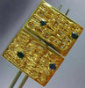 ANTIQUE LARGE 1.36CT AAA SAPPHIRE 14K YELLOW GOLD CLASSIC HANDCRAFTED CUFF LINKS