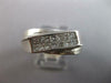 ESTATE WIDE .52CT DIAMOND 18K WHITE GOLD 3D PRINCESS INVISIBLE CLASSIC MENS RING