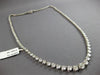 ESTATE LARGE 12.46CT DIAMOND 14KT WHITE GOLD 3 PRONG GRADUATING TENNIS NECKLACE