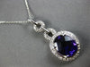 LARGE 3.1CT DIAMOND & AAA AMETHYST 14KT WHITE GOLD OVAL & ROUND FLOATING PENDANT