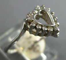 ESTATE .15CT DIAMOND 14KT WHITE GOLD OPEN HEART DIAGONAL CRISS CROSS LOVE RING