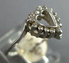 ESTATE .15CT DIAMOND 14KT WHITE GOLD OPEN HEART DIAGONAL CRISS CROSS LOVE RING