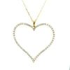 LARGE 3.08CT DIAMOND 18KT YELLOW GOLD CLASSIC OPEN HEART LOVE FLOATING PENDANT