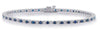 3.92CT DIAMOND & AAA SAPPHIRE 14KT WHITE GOLD 3D CLASSIC ROUND TENNIS BRACELET