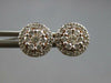 ESTATE .50CT DIAMOND 14KT WHITE & ROSE GOLD 3D CLUSTER FLOWER HALO STUD EARRINGS