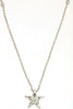 ESTATE .26CT DIAMOND 14KT WHITE GOLD 3D CLASSIC BY THE YARD STAR LOVE NECKLACE