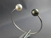 AAA TAHITIAN & AAA SOUTH SEA PEARL 14KT WHITE GOLD 3D FLEXIBLE BANGLE BRACELET