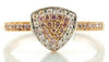 .30CT WHITE & PINK DIAMOND 18K WHITE & ROSE GOLD TRILLION FILIGREE PAVE FUN RING