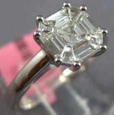 .76CT DIAMOND 18KT WHITE GOLD 3D INVISIBLE CLUSTER ASCHER LOOK ENGAGEMENT RING