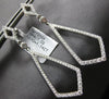 ESTATE LARGE 1.14CT DIAMOND 18KT WHITE GOLD ELONGATED TEAR DROP HANGING EARRINGS