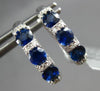 1.61CT DIAMOND AAA SAPPHIRE 18KT WHITE GOLD PAST PRESENT FUTURE HANGING EARRINGS