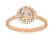 1.70CT DIAMOND & AAA MORGANITE 14KT ROSE GOLD CLASSIC ROUND HALO ENGAGEMENT RING